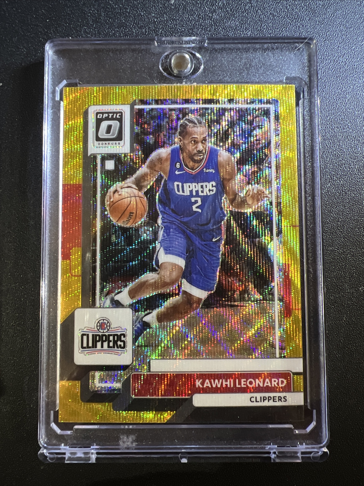 2022-23 Donruss Optic No. 118 Kawhi Leonard Prizm Gold Wave /10