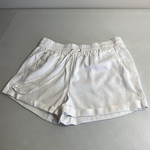 C’isa pantaloncino donna bianco lino taglia grande elastico coulisse vita tasche - Foto 2 di 16