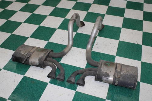 97-04 C5 LH RH OEM Base Exhaust Muffler System Black Dual Tip Pair 2x Factory OE - Picture 3 of 14