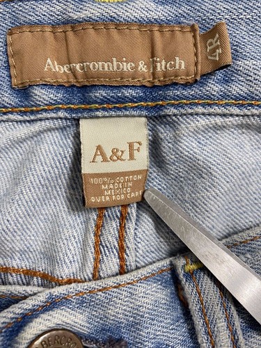 Abercrombie & Fitch Womens Jeans 100% Cotton Flare Size 4R Ripped Faded#2340 - Picture 6 of 10