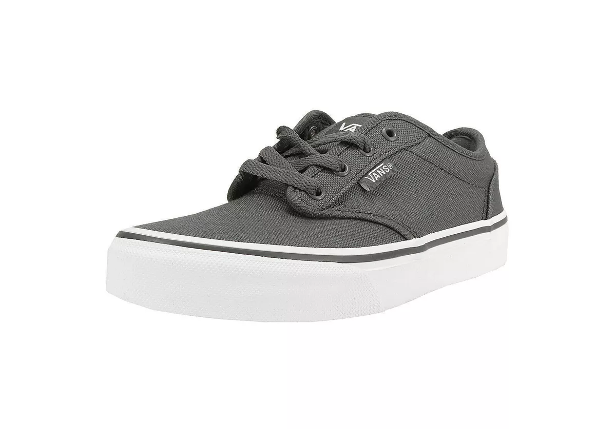 VANS Atwood Pewter White Canvas Charcoal Gray Women Shoes