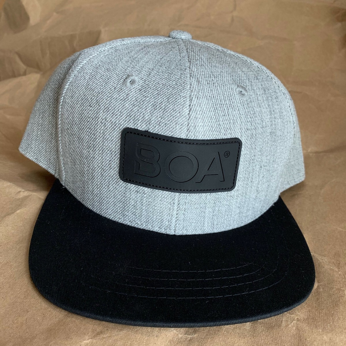 BOA dial closure Equipment Outdoor flat brim cap hat, Grey / Black