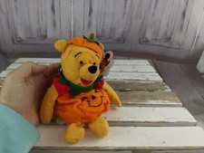Disney store Winnie the pooh pumpkin mouseketoys bean bag sound beanie plush toy
