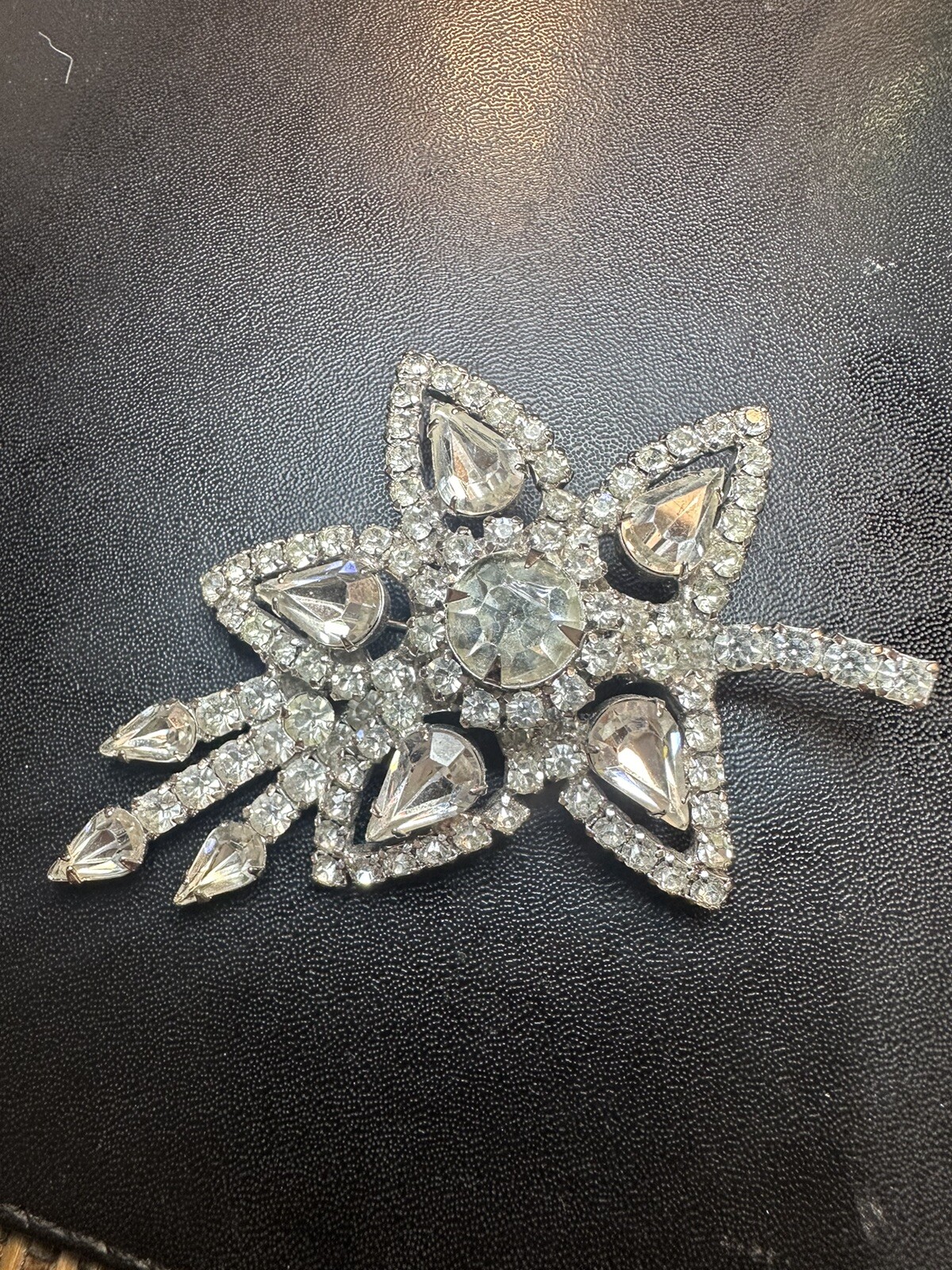 Vintage Rhinestone Statement Brooch Signed GORGEO… - image 5