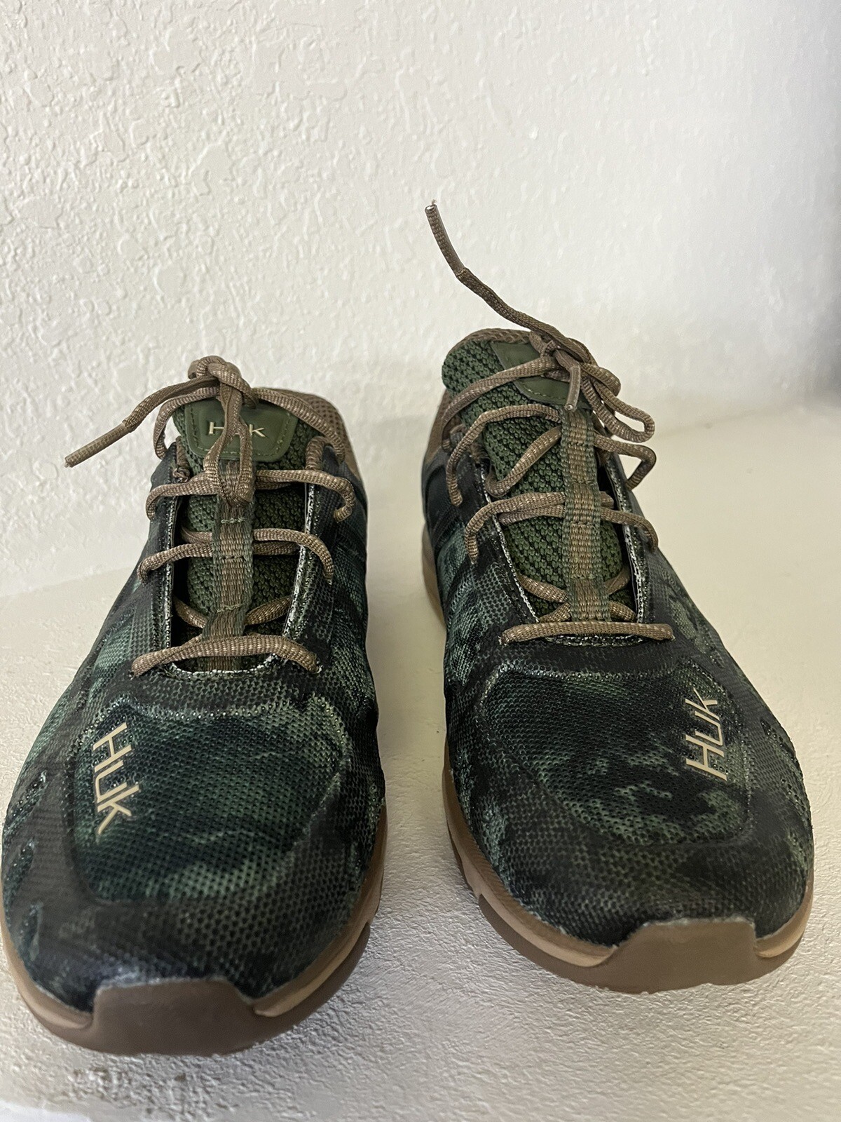 HUK Men's Attack Performance Fishing Water Boat Shoes 10 Green Camo