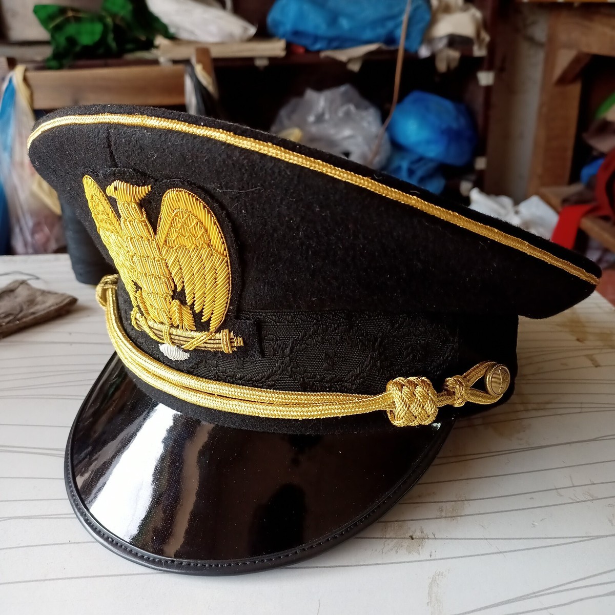 WW2 Italian Fascist Military Visor Cap M1895 Uniform Peak