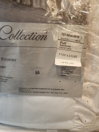 Vintage JC Penney Comforter Full Size White Laurel Lace Floral NOS 1990 USA - Picture 4 of 8