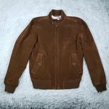 J. Crew Harrington Jacket In Italian Suede Men's S Aged Mahogany MSRP $898