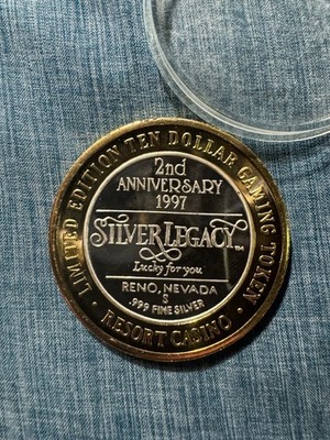1997 Silver Legacy Casino Mining Machine 2nd Anniv. Silver Strike Reno NV A6043