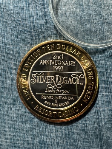 1997 Silver Legacy Casino Mining Machine 2nd Anniv. Silver Strike Reno NV A6043