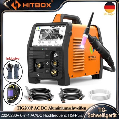 Professionelle 200A WIG ARC Schweißanlage AC/DC Spot Pulse Aluminium&Schweißhelm