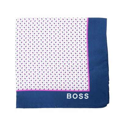 Hugo Boss Men's 100% Silk Multi-Color Geometric Print Pocket Square