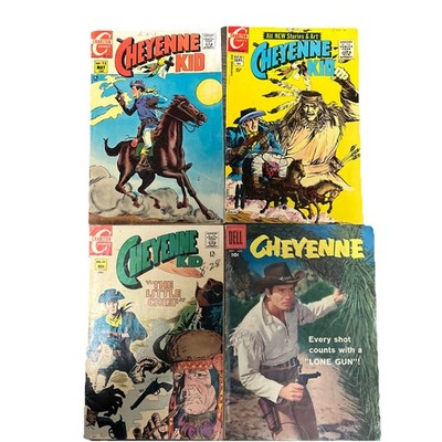 Vintage Cheyenne Kid Carlton Comics & Dell Comics Lot Of 4  *1958-1971