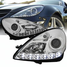 Chrom Scheinwerfer Set f&uuml;r Mercedes SLK R171 Baujahr 2004&ndash;2011 LED Standlicht