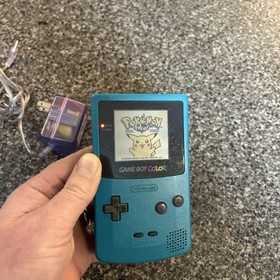 Authentic Original Nintendo Game Boy Color Teal & battery pack - Tested