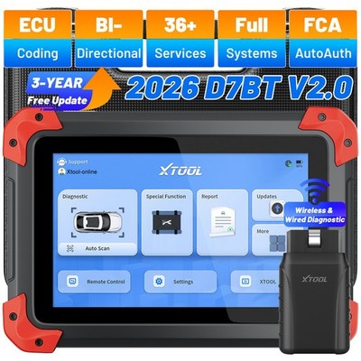 XTOOL D7BT V2.0 Wireless Full Diagnostic Scanner Bidirectional Key Programmer