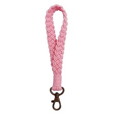 XGALBLA Soft Macrame Keychain Boho Handmade Wristlet Bracelet Style 1- Pink