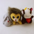 Lot of 3 Small Plush Toys Unbranded Cow and Dog and TY Louie the Lion — photo 1