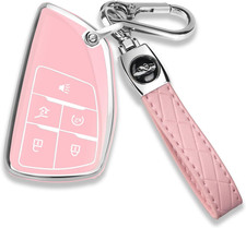 Chevy Key Fob Cover with Keychain Soft TPU Protection Case Compatible with...