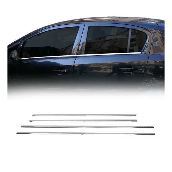 Fensterleisten Zierleisten FüR Opel Corsa D 2006-2015 Edelstahl Chrom 4Tlg-image