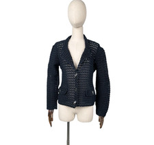 Verus Wear Lace Knit Cardigan Womens Size M Black Lightweight Sweater