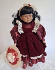 Fabri-Centers of America Julia Girl Doll Burgundy Dress Hat Fabric 1994
