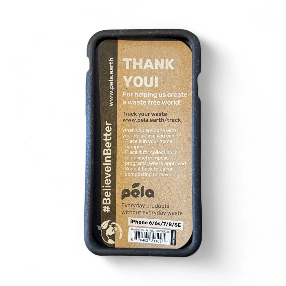 Funda Pela para iPhone 6/6S/7/8/SE Abeja Negra - Ecológica, Compostable Foto 2 de 2