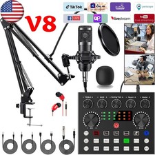 Microphone Set Home Studio Recording Kit Podcast Music Mixer Equipment Condenser