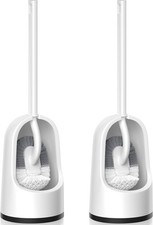 Toilet Brush, 2 Pack Toilet Brush and Holder Set with Durable Curved