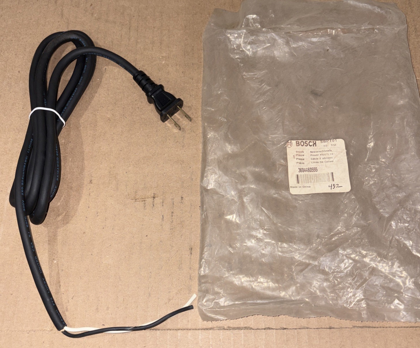 BOSCH 3604460555 Power Cord OEM NOS