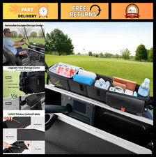 Foldable Golf Cart Front Storage Basket, No Drill Organizer, Insulated Compartme