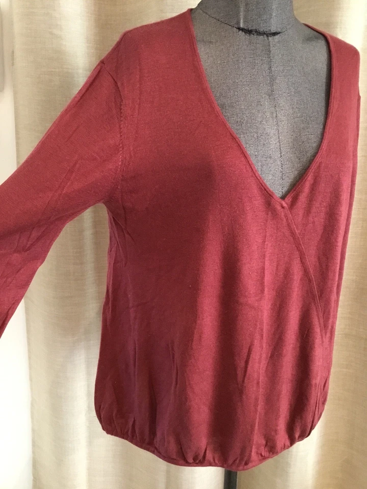 Très Beau Pull Léger Soie Cachemire Bordeaux Bash T2 Tbe - Photo 3/4