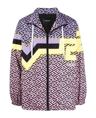 Versace Greca Hooded Lightweight Jacket - Purple neu und original