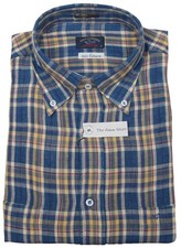 Paul Shark Yachting Golf Mens Shirt Long Sleeve Shirt Size 42 16.5" 100 Linen