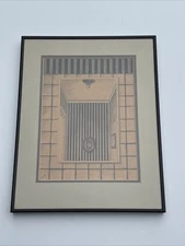 SURREALIST DRAWING REALISM MODERNISM VINTAGE SIGNED SCHMIDT ABSTRACT MYSTERY