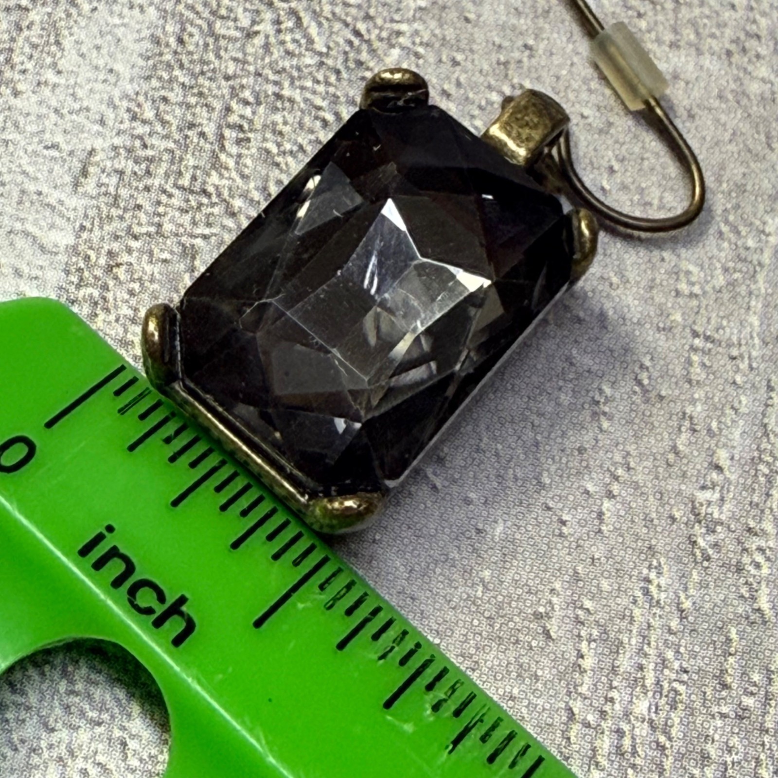 Vintage-Style Black Crystal Rectangular Dangle Ea… - image 11