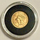 AU+ 1856 Indian Head Gold Dollar (all original!) U.S. $1 Type 3 Coin ‘Slanted 5’