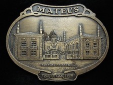 PD05138 VINTAGE 1970s MATEUS PRODUCE OF PORTUGAL BOOZE BRASSTONE BELT BUCKLE