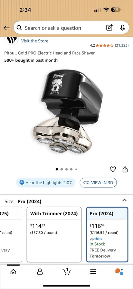 Pitbull Skull Shaver Gold Pro Electric Razor - Image 4 of 4