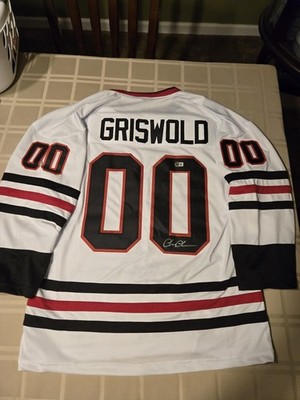 Chevy Chase Signed NHL Clark Griswold Chicago Blackhawks Jersey Beckett COA