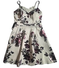 Xtraordinary Girls Floral Party Dress Size 7 Ivory Merlot Lace NWT