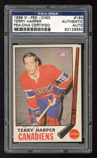 1969 O-Pee-Chee 164 Terry Harper PSA Vintage Autograph Stanley Cup Champ NM Card