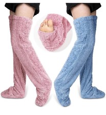 2 Pairs Over Knee Fuzzy Socks Thigh High Fuzzy Socks Dreams Winter Leg Warmer...