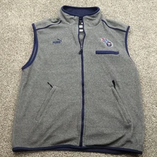 Puma Vest Mens Large Blue Tennessee Titans NFL Fleece Sleeveless Team Outerwear