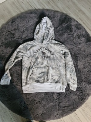 weiß-grau beiger Abercrombie & Fitch Kaputzenhoodie Gr. 146/152
