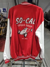 So-Cal Speed Shop Jacket XL Wool Leather Embroidered vtg hot rod bonneville scta