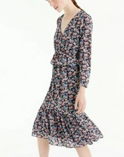 J.CREW Paisley Floral Ruffle Hem Dress sz 8 H3175 New