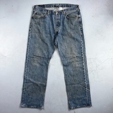 Levis 501 Vintage 90s Mexico Straight Leg Jeans Blue Light Wash 38x30 Act 37x31