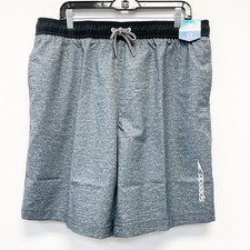 Speedo Men's Heather Gray Swim Trunks Shorts 4 Way Comfort Stretch Size M