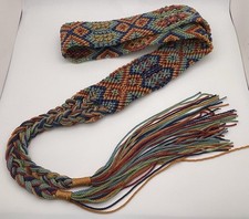 Mexican Multicolor Handwoven Belt Sash Women Size Small